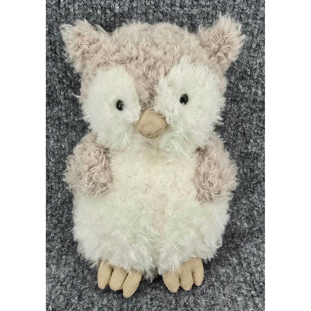 Jellycat Little Wee Owl Plush  Beige Cream Fuzzy Stuffed Animal Bird Retired 7"